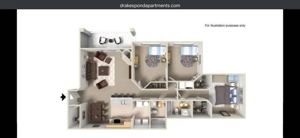 looking for a third, 3 bed 2 bath