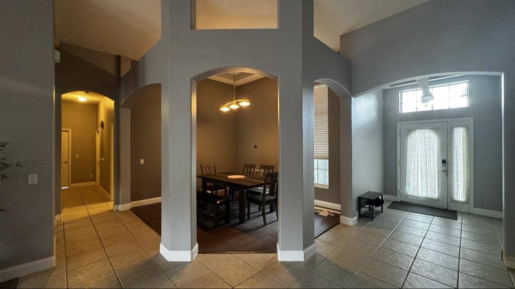 Private furnished bed and bathroom