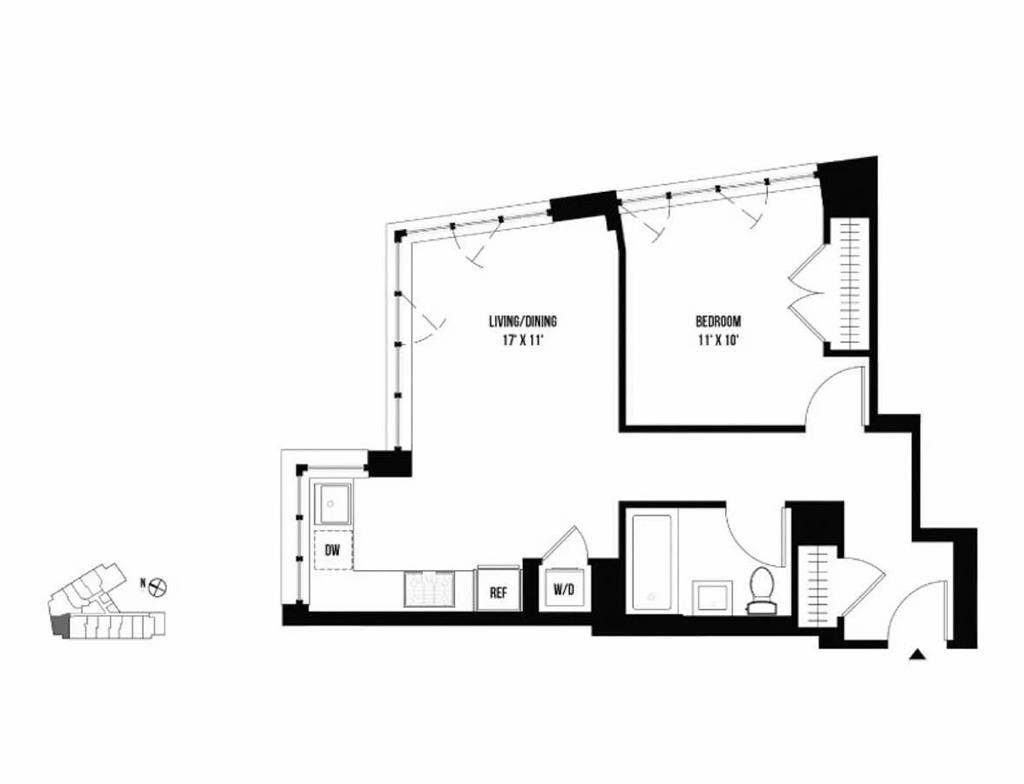 1 bed/1 bath for rent