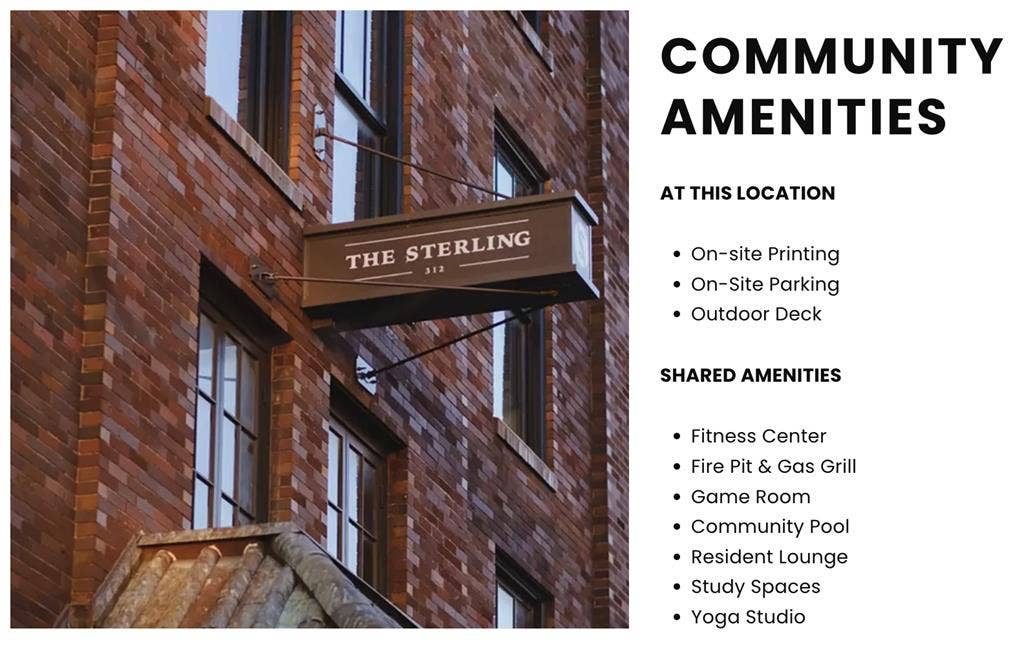 10-Month Lease @ The Sterling