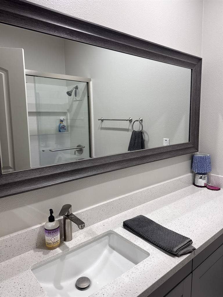 Room with private detached bathroom