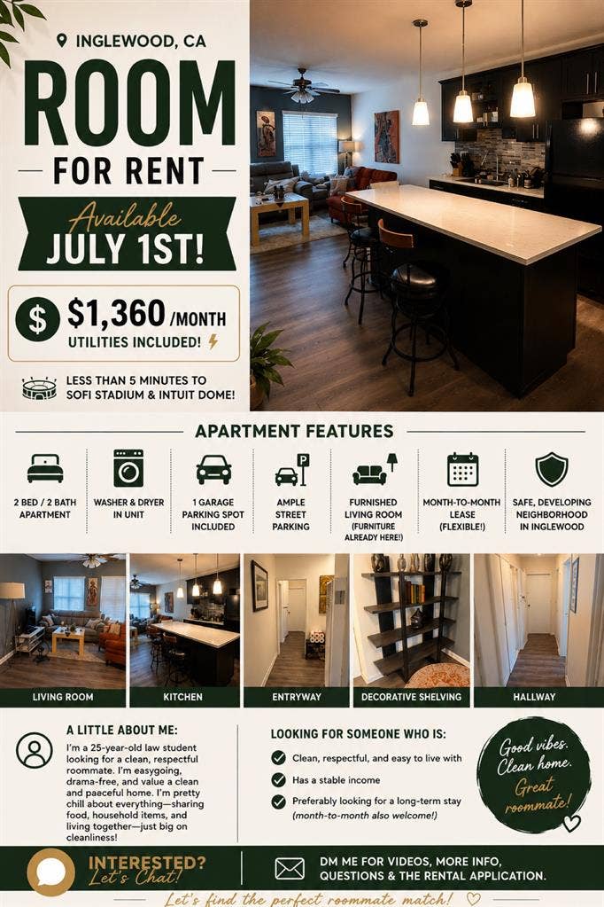 Looking for a ROOMMATE for JULY