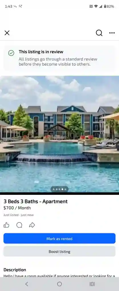 Room Available for Lease Takeover