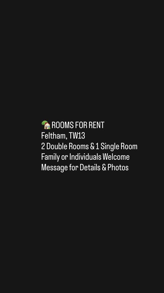2 Double rooms & 1 single room TW13