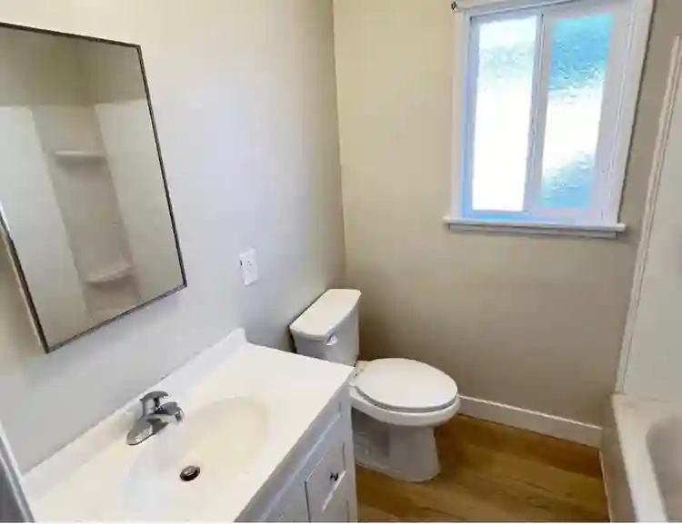Room in house with backyard
