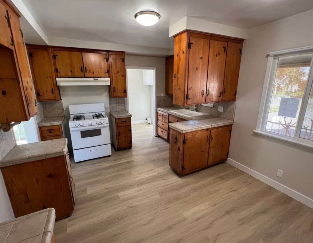 Room in house with backyard