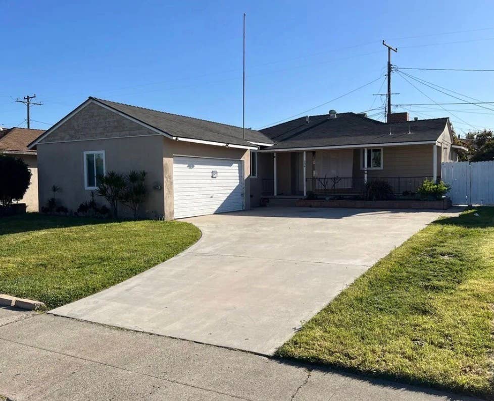 Room in house with backyard