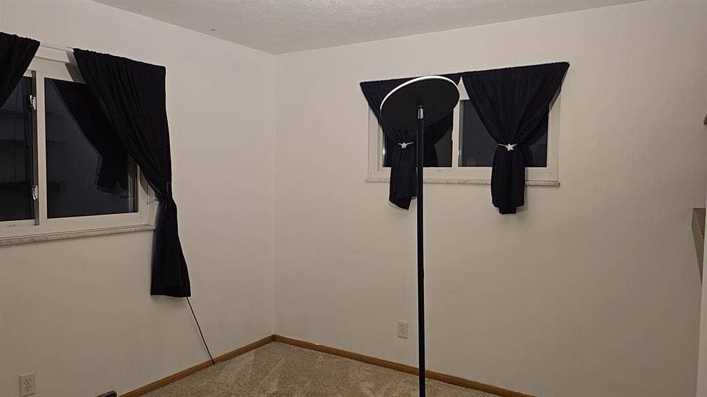 Room with built-in shelves