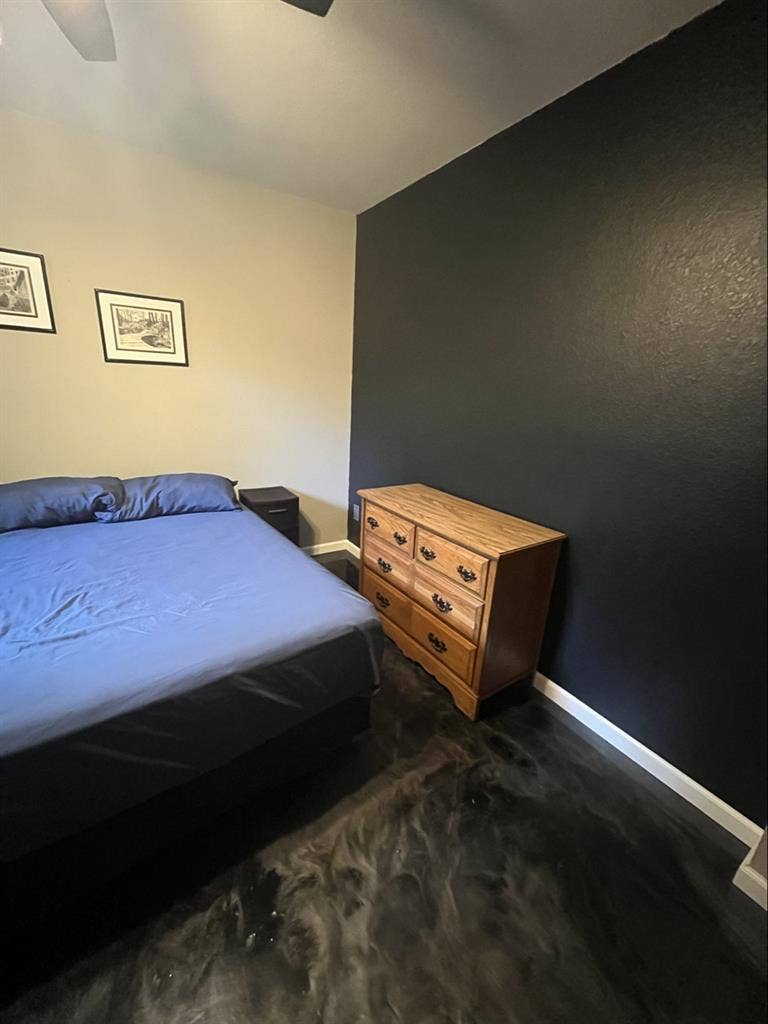 Private bedroom and bathroomm