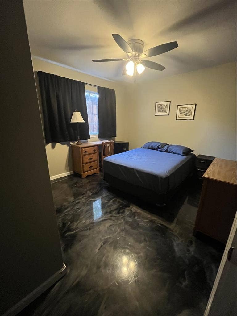 Private bedroom and bathroomm