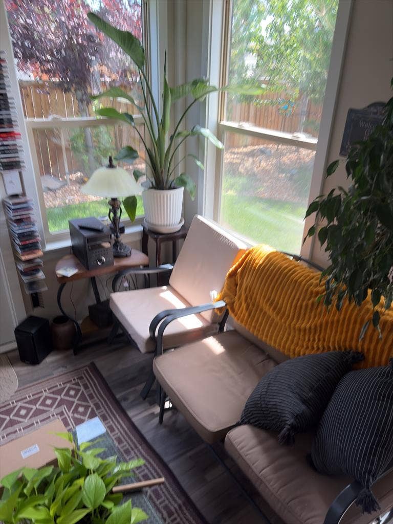 Fully furnished bedroom with TV