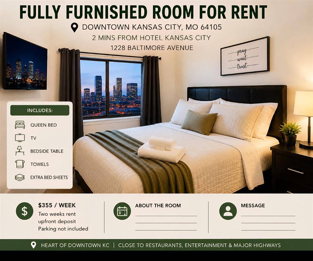 FULLY FURNISHED BEDROOM