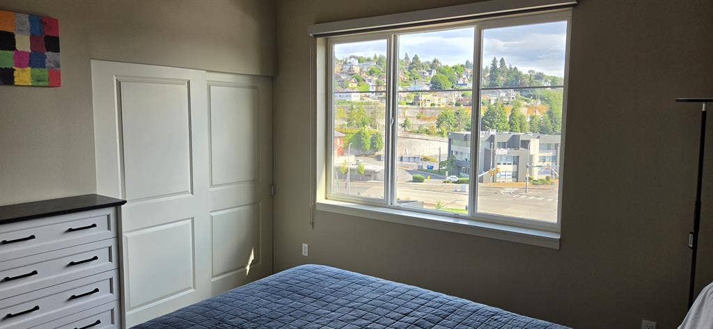 Bedroom in a large, top-floor apt.