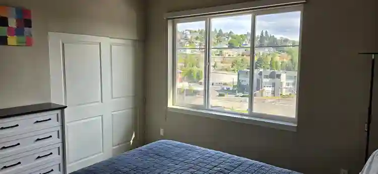 Bedroom in a large, top-floor apt.