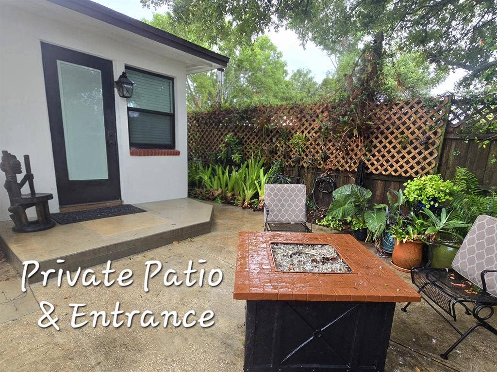 Private Suite, entrance and patio.