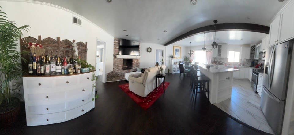 One single patio view bedroom