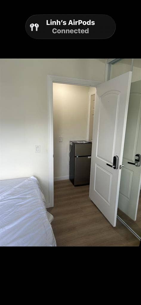 A master bedroom with mini split