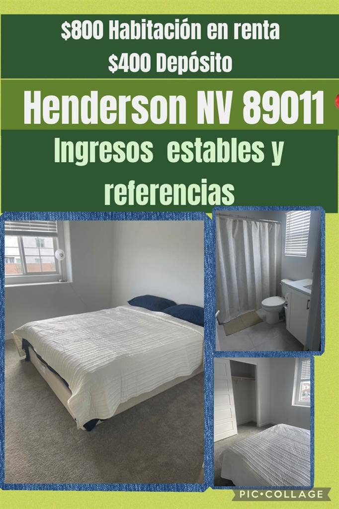 $800 habitación en renta en Hende