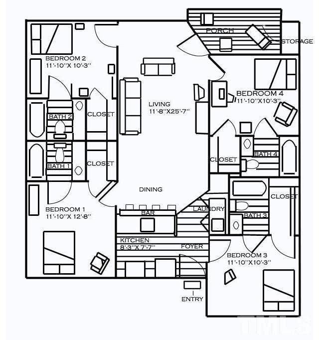 4 BR in Raleigh
