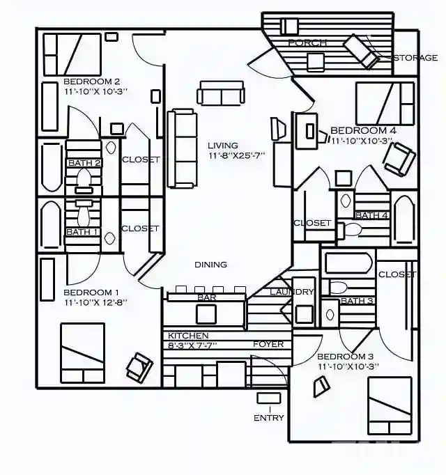 4 BR in Raleigh