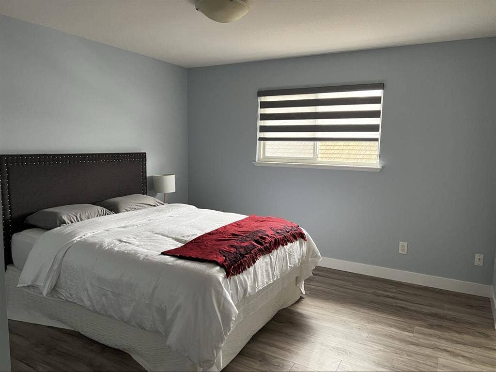 large bedroom with bathroom