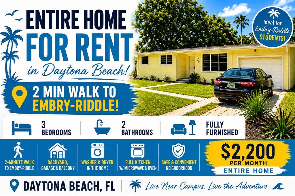 3BR/2BA Home Near Embry-Riddle