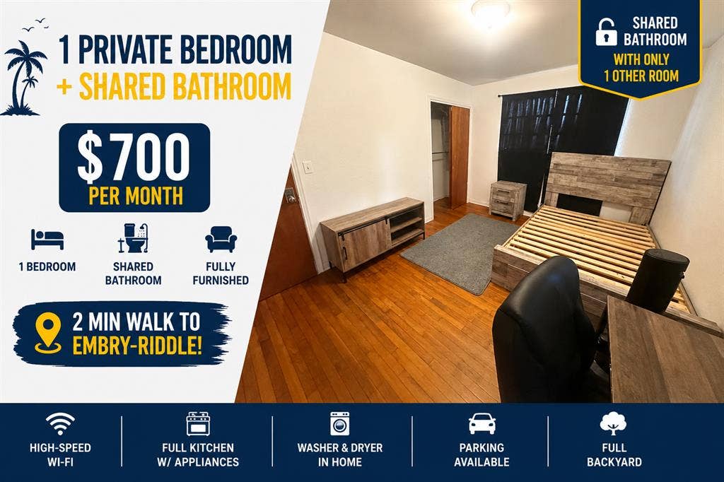Furnished 1BR + 1BA $800/MONTH