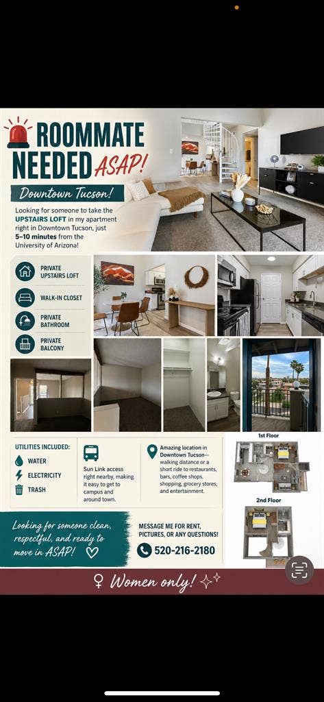 Private loft w bathroom/balcony
