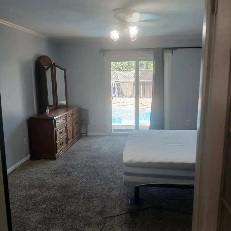 Master bedroom and bathroom