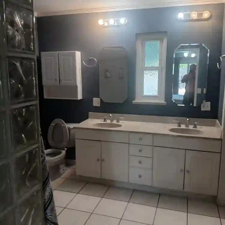 Master bedroom and bathroom