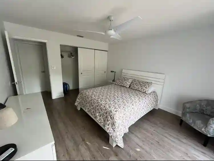 Master bedroom in a 2 bed 2 bath