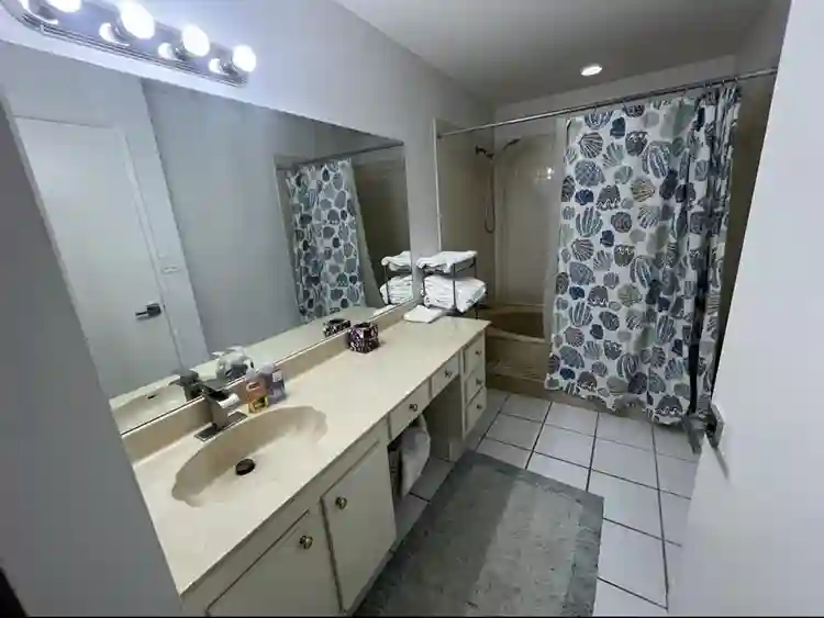 Master bedroom in a 2 bed 2 bath