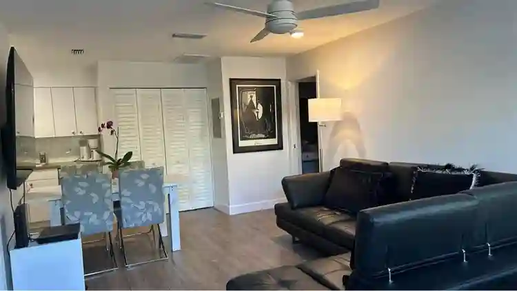 Master bedroom in a 2 bed 2 bath