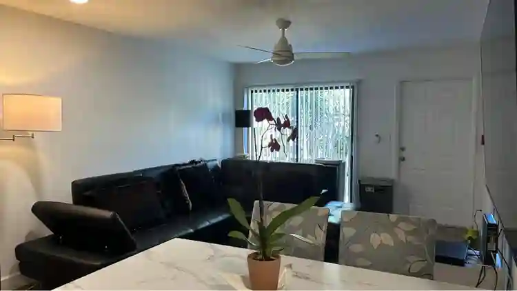 Master bedroom in a 2 bed 2 bath
