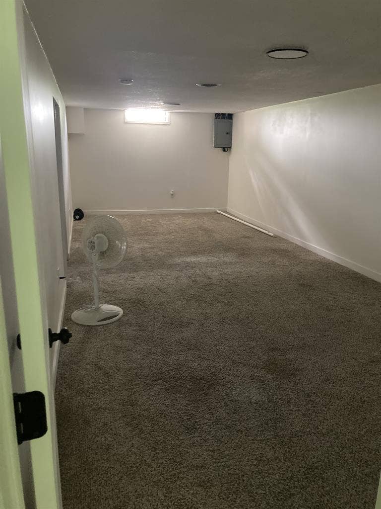 basement living room, room and bath