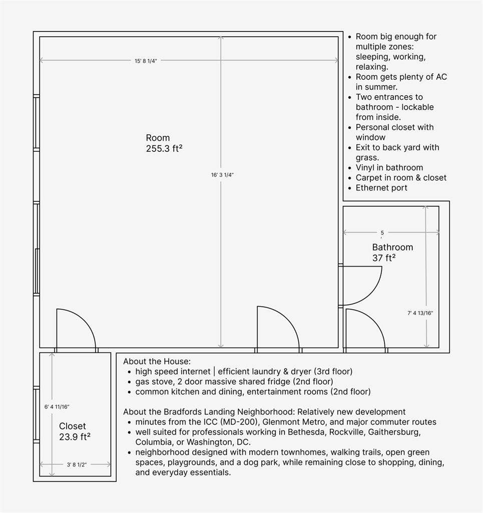 Private room w/ backyard: 1300/mo