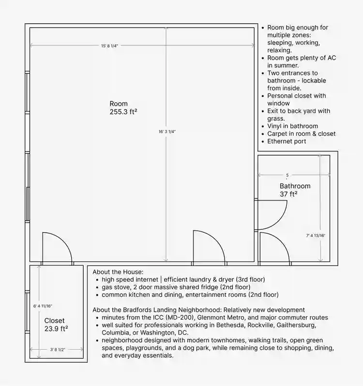 Private room w/ backyard: 1300/mo