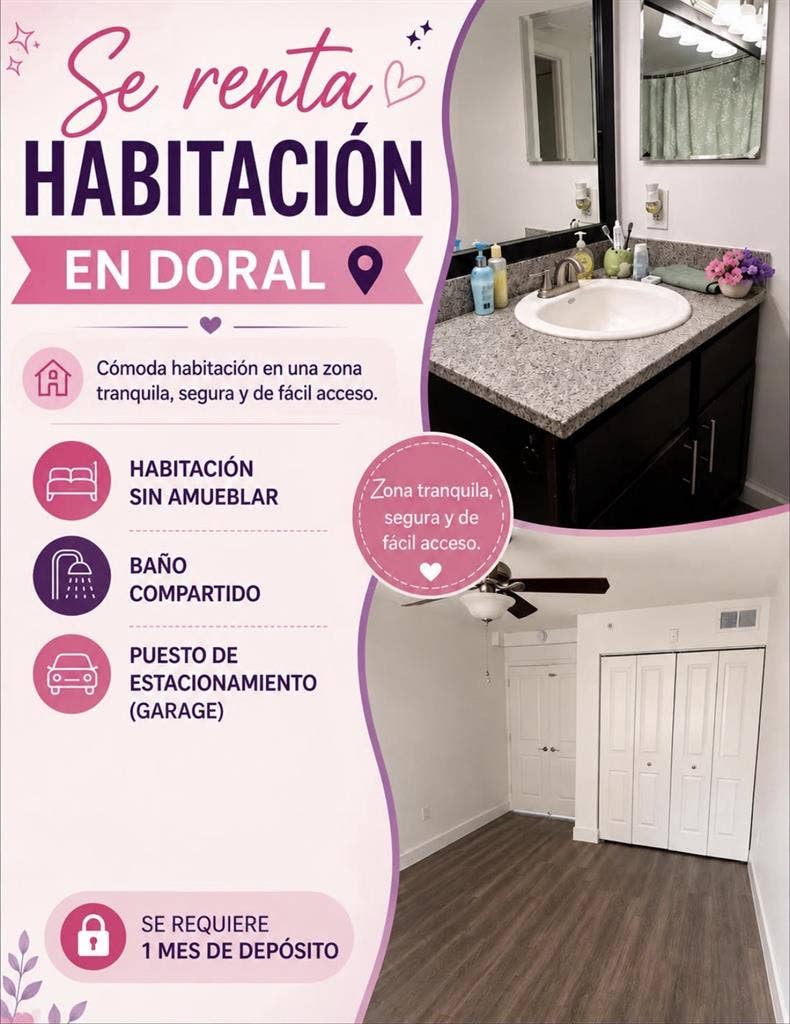 Se renta habitación en el Doral, FL