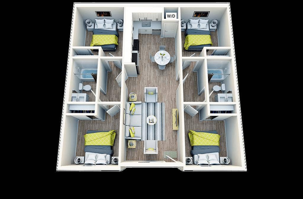 1 Bed at 4Bed/2Ba Heritage Student