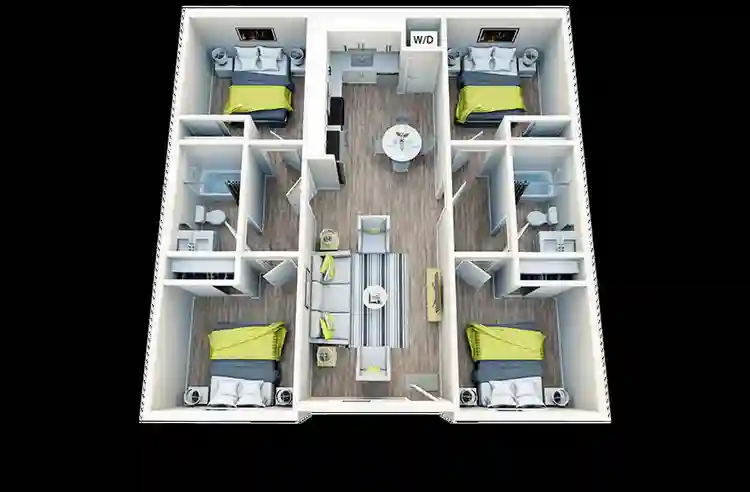 1 Bed at 4Bed/2Ba Heritage Student