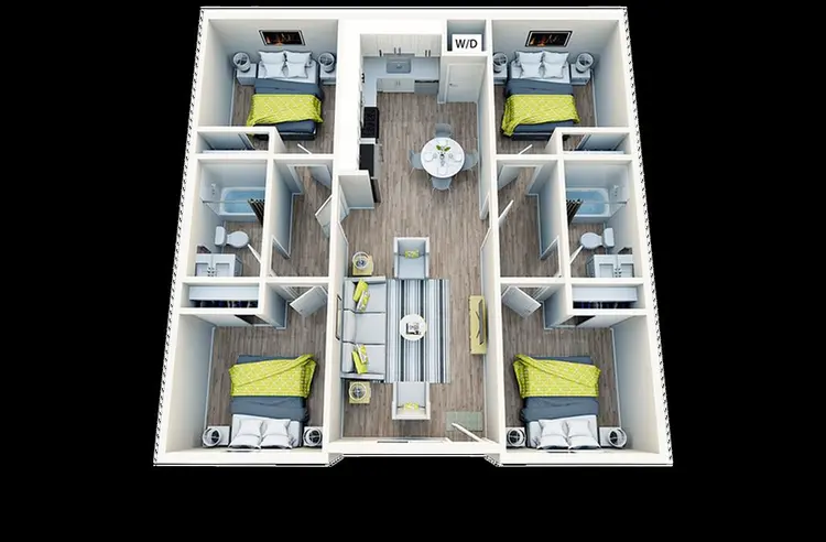 1 Bed at 4Bed/2Ba Heritage Student