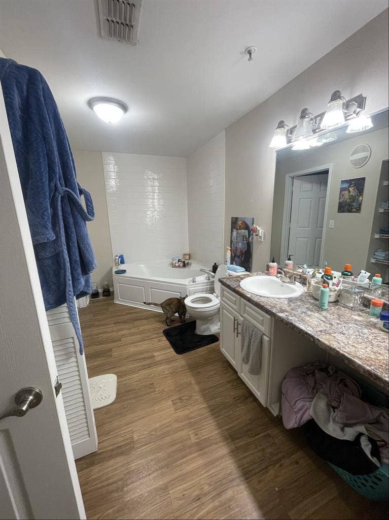 A bedroom + shared space/bathroom