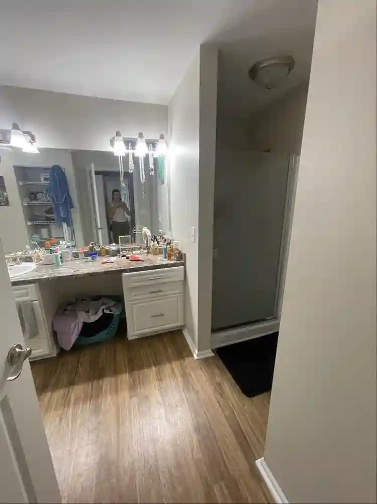 A bedroom + shared space/bathroom