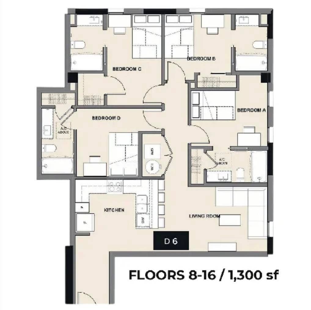 leasing a 4bed/4bath apartment