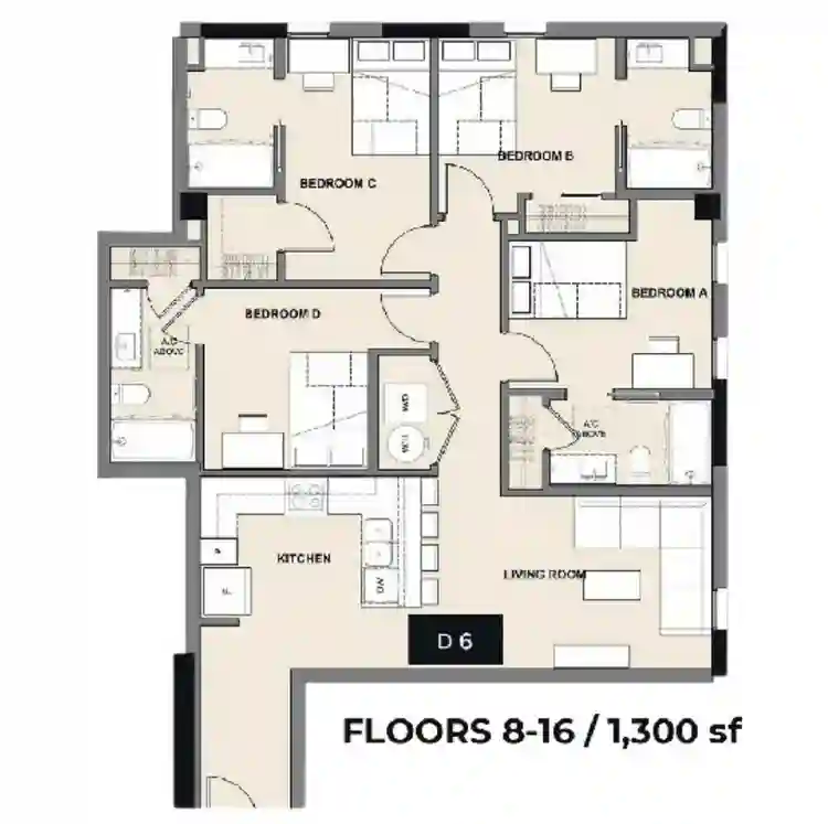 leasing a 4bed/4bath apartment
