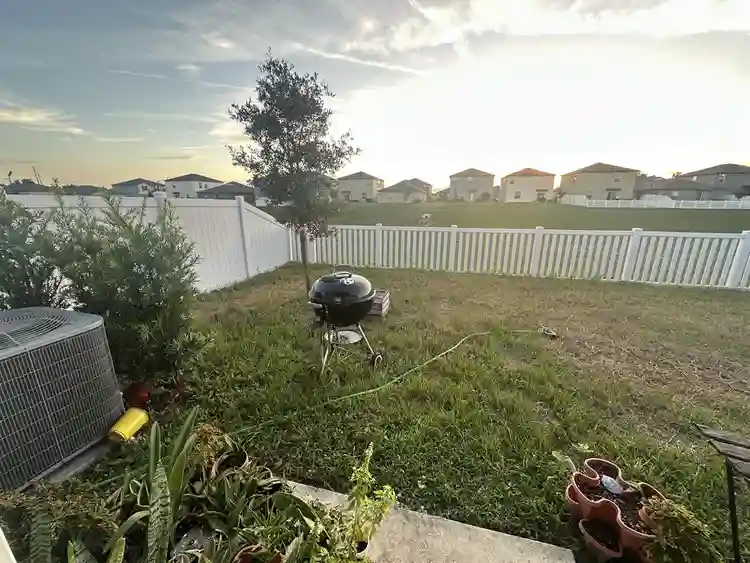 New house with fenced in back yard