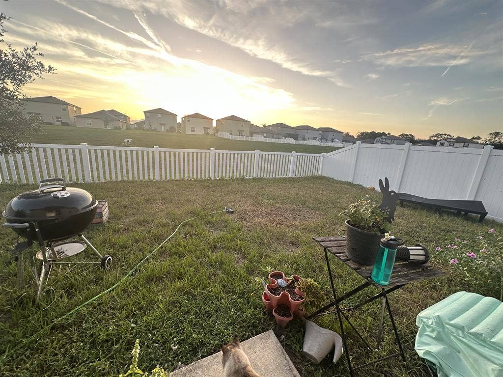 New house with fenced in back yard
