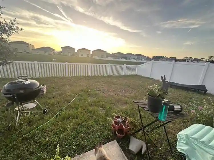 New house with fenced in back yard