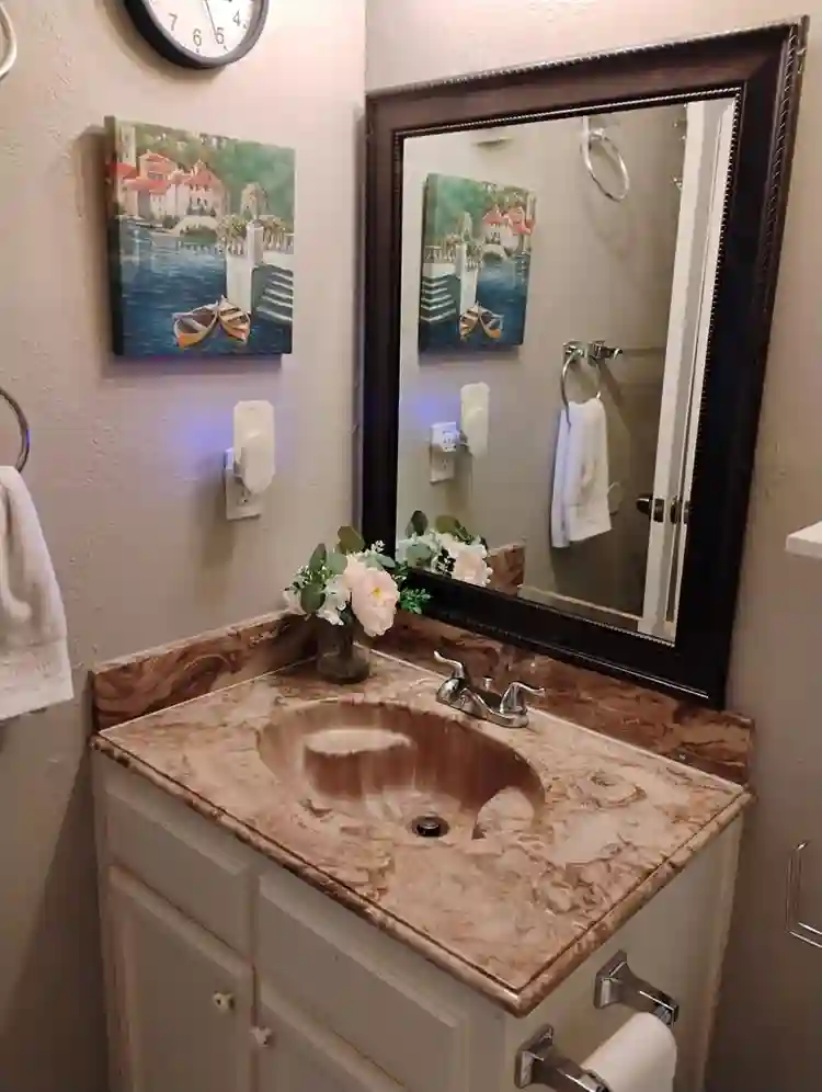 Master bedroom with a private bath.