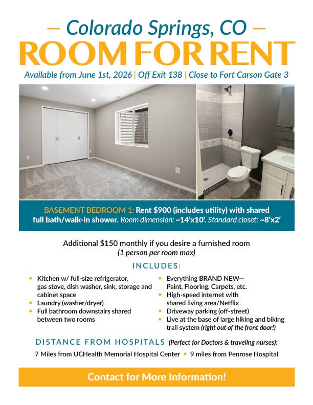 Single room rental in 5B3B in home